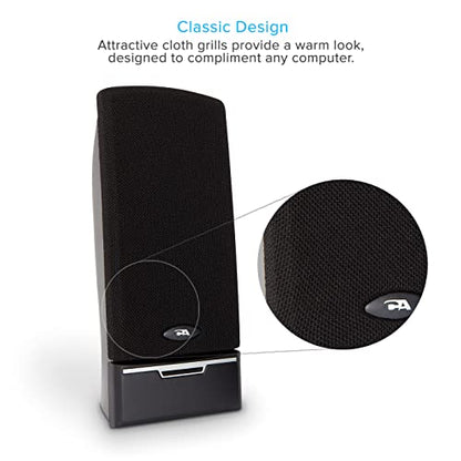 Cyber Acoustics CA-2014USB 2.0 Multimedia Desktop Computer Speakers, Compatible with USB C or A Devices, Adapter Included