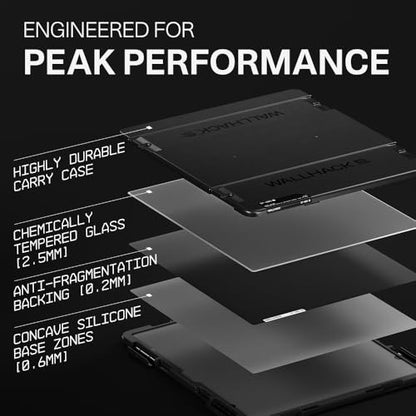 Wallhack SP-005 Glass Gaming Mouse Pad, Large, Black | Speed Surface, Esports Mousepad With Smooth Low-Friction Glide, Tempered Glass, Ergonomic Low Profile, Carry Case Included - color: SP-005 Speed | Black