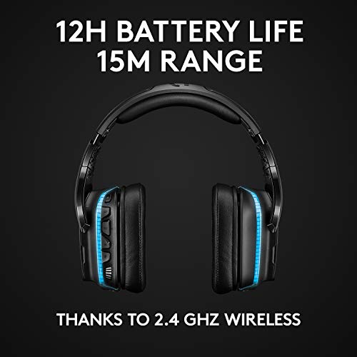 Logitech G935 LIGHTSYNC RGB Wireless Gaming Headset - Black/Blue | DTS:X, LIGHTSYNC RGB lighting