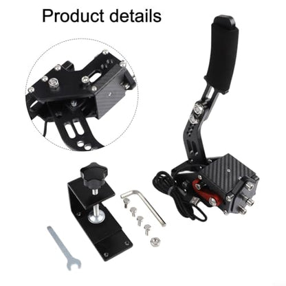 USB Handbrake For PC Racing Games, Aluminum Alloy Hall Sensor Hand Brake With Adjustable Spring, For Logitech G27 G29 G920 T500 T300, For Assetto Corsa Dirt WRC(Black)
