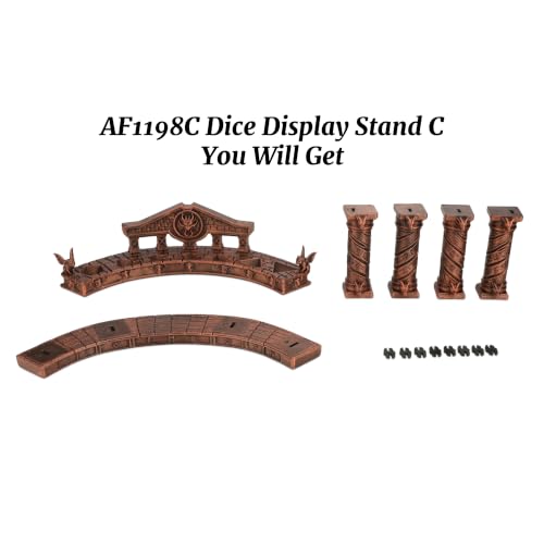 Winged Guardian Dice Holder for a Polyhedral Set, Fantasy RPG Display | Hand-Painted Antique Red Copper; Dragon-Themed Dice Storage Display for TTRPG Collections and Gamer Gifts - AF1198C - color: Dice Display Stand C