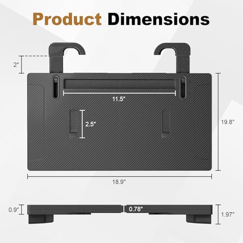 2-in-1 Car Steering Wheel Desk Tray,Adjustable Car Table for Laptop | Car Food Tray for Standard Round Steering Wheels,Car Seat Gap Filling Organizer,Foldable Carbon Fiber Look Table for Working