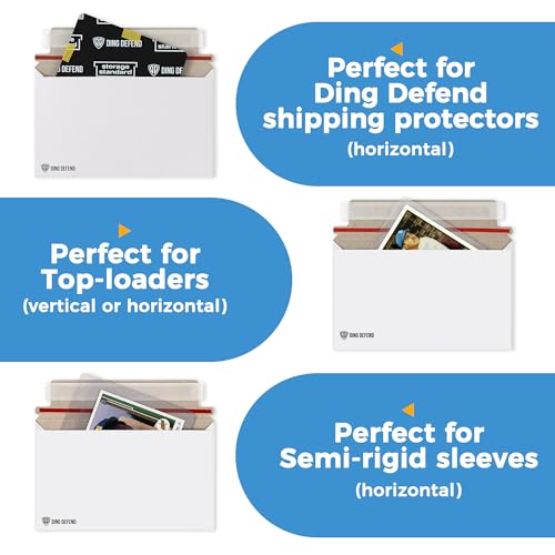 110-Pack Card Shipping Envelopes - 7 x 4.35 Inches Trading Cards Self-Adhesive Mailers, Perfect Fit for Semi-Rigid Sleeves, Toploaders & Ding Defend Protectors - Hobby Mailing Supplies - color: White - 110 Pack