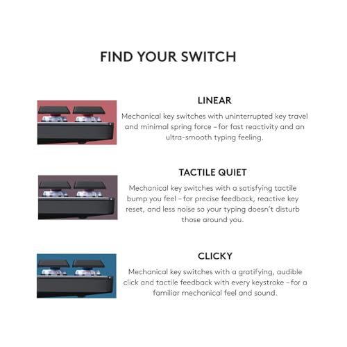 Logitech MX Mechanical Mini Wireless Illuminated Keyboard Linear Switches | USB-C, macOS, Windows, Linux, iOS, Android, Metal construction - size: Compact, style: Linear (smooth typing)