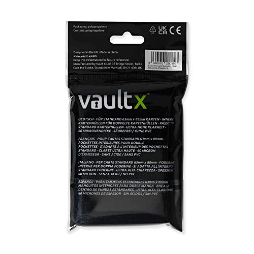 Vault X Exact Fit Sleeves (100 Pack) Perfect Inner Sleeves for Trading Cards, Clear - size: Clear 100 Pack