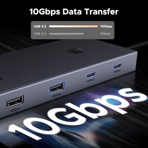 UGREEN Revodok Pro 9 in 1 USB C Hub Gigabit Ethernet Adapter 4K@60Hz HDMI | 100W PD Charging, USB A Data Ports, SD/TF Card Reader Compatible with MacBook Neo/Air/Pro M1, M2, M3,M4, M5,Steam Deck