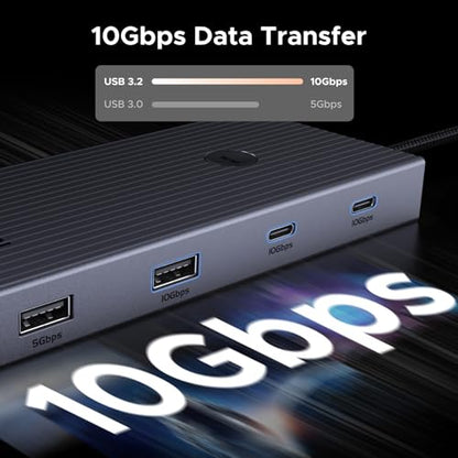 UGREEN Revodok Pro 9 in 1 USB C Hub Gigabit Ethernet Adapter 4K@60Hz HDMI | 100W PD Charging, USB A Data Ports, SD/TF Card Reader Compatible with MacBook Neo/Air/Pro M1, M2, M3,M4, M5,Steam Deck