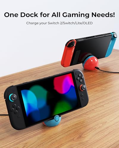 Antank Charging Stand for Nintendo Switch 2, Switch OLED&Lite, No TV Output - color: Red & Blue