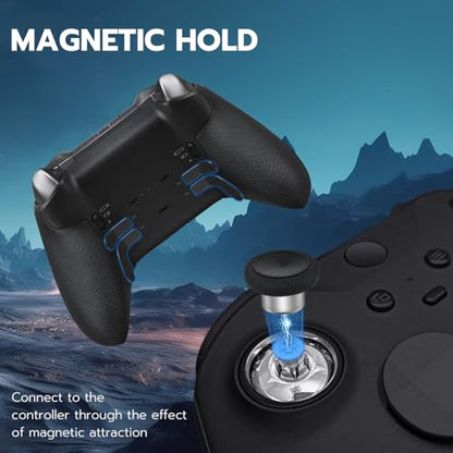 Mcbazel 13-in-1 Metal Thumbsticks Joysticks for Xbox Elite Series 2, Elite Series 2 Controller Accessories with 6 Swap Joysticks, 4 Trigger Paddles, 2 D-Pads, 1 Tool, 1 Carry Case - Black