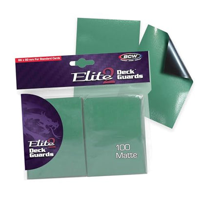 BCW Elite2 Matte Card Sleeves – Seafoam | Anti-Glare Front | Textured Back | Fits Standard 2.5" x 3.5" Cards - 100 Pack - color: Seafoam