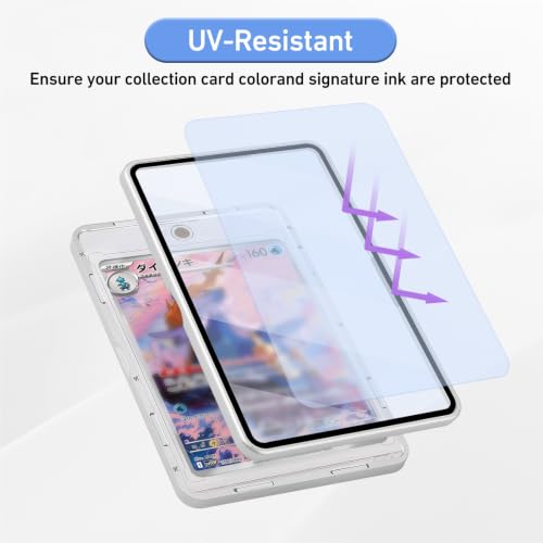Card Case, 8-Point Magnetic Lock, Premium Aluminum Alloy Protector with 35pt One Touch Card Holder, Personalized Card Sleves Fits Trading Cards, Sports Cards, Game Cards, Collectible Cards (Silver) - color: Silver, style: Card Case