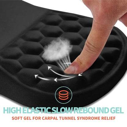 Ergonomic Mouse Pad Wrist Support with Memory Foam Massage Bulge, Carpal Tunnel Pain Relief Mousepad Wrist Rest for Mouse(12x8 inch, Black) - color: Kg002-black