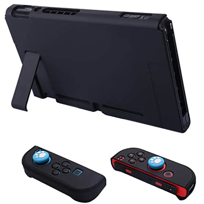 Dockable Case for Nintendo Switch - COMCOOL 3 in 1 Protective Cover Case for Nintendo Switch and Joy-Con Controller with Screen Protector and Thumb grips - Black - color: Black