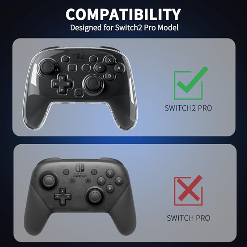 FANPL Case for Nintendo Switch 2 Pro Controller, Clear Hard Cover for Switch 2 Pro - Comfortable Grip