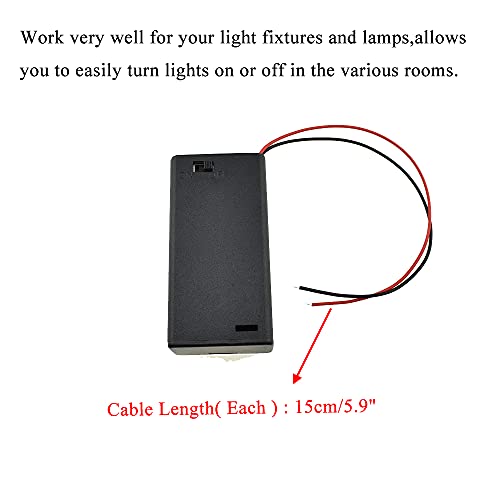 HAHIYO 3V AA Battery Holder Bundle with Wire Sturdy Cover Flexible Springs Contact Build-in Switch Batteries Black Case Easy Install 8 Pieces for Wall Clocks Ham Radio Kids Toys - style: 2AA-8P