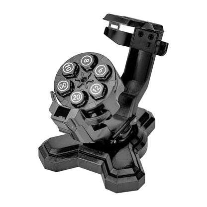 ASTRANOVA Metal Bullet Dice Set with Spinning Revolver Cylinder Holder for DND, Tabletop Games(Black) - color: Black