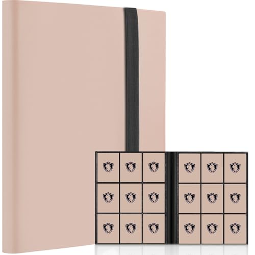 Trading Card Binder 9 Pocket, Premium Card Book for 360 Cards,Sturdy Card Album for Collectible Cards,Side-Loading Card Collection Folder for TCG, MTG,Other Game Cards, Sport Cards,(Pink-1) - color: 1-1 Pink, size: 9 Pocket 360
