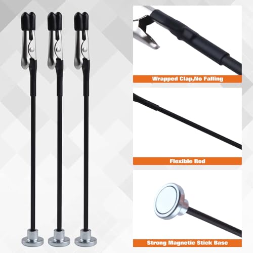 Metal Painting Stand Base Holder and 12pcs Magnetic Bendable Alligator Clip Sticks and 15 Pieces Clean Brush Set Modeling Tools for Airbrush Spray,Gundam Hobby Model Parts Assemble