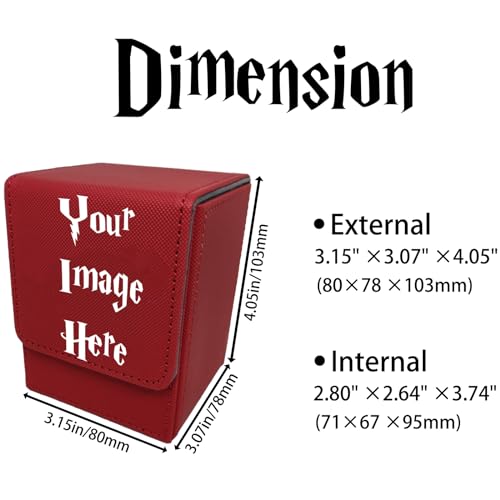 Custom Card Deck Box, Make Your Own Card Cases, Premium Leather Deck Case for TCG, MTG, CCG, OCG Storage, Compatible with Magic The Gathering - size: Vertical
