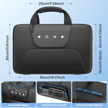 Gersker Carrying Case Compatible with PS5/Slim/Pro Disc & Digital, PS5 Travel Case for Play 5 Controllers, PS Portal, Game Discs, PS 5 Protective Travel Bag Play 5 Carry with Zipper Pocket, Black - color: All Black