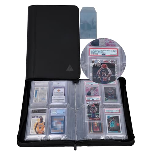 PSA Slab Binder, Holds 40 PSA-Sized Graded Card Slabs | Stores 40 PSA-sized slabs with 4-pocket top-loading pages and included sleeves for graded card protection.