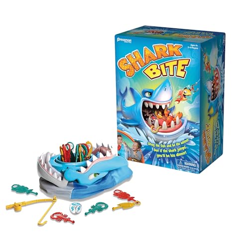Shark Bite -- Roll the Die and Fish for Colorful Sea Creatures Before the Shark Bites Game! by Pressman Blue Sky, 5" - style: Shark Bite