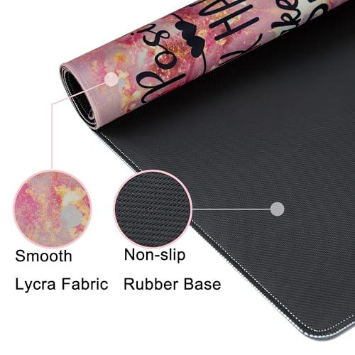 Desk Mat Pad,Large XXL Extended Mouse Pad Mat for Desktop Keyboard | 35''×15.6'' XXL Extended Gaming Mouse Pad with Non-slip Base Desk Matt Mousepad for Computer,Office,Keyboard and Laptop - color: E1- Stay Positive