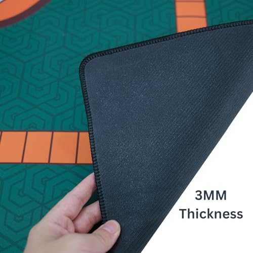 Mahjong Mat for Table, Green, 34 x 34 Inches | Neoprene Rubber, Anti Slip, Noise Reduction, Storage Case Included