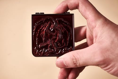 Metal DND Dice Set 7-in-1 Spinner with Dragon Case - Red | Foldable polyhedral dice, for Dungeons & Dragons RPG games, Premium metal spinner,3D dragon, storage case included - color: Red
