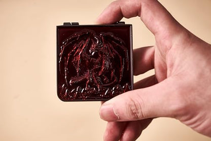 Metal DND Dice Set 7-in-1 Spinner with Dragon Case - Red | Foldable polyhedral dice, for Dungeons & Dragons RPG games, Premium metal spinner,3D dragon, storage case included - color: Red