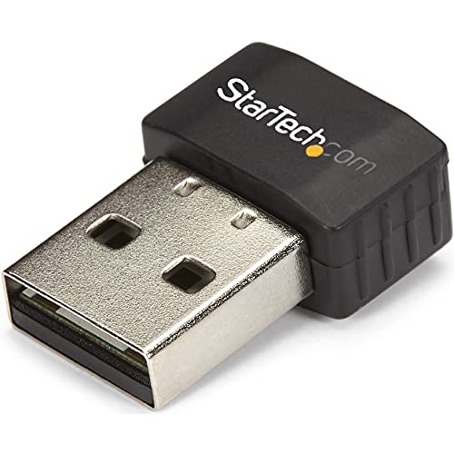 StarTech.com Wireless USB WiFi Adapter – Dual Band AC600 Wireless Dongle - 2.4GHz / 5GHz - 802.11ac Wi-Fi Laptop Adapter (USB433ACD1X1) | Dual Band AC600 Wireless Dongle, 802.11ac Wi-Fi Laptop Adapter - size: 433 Mbps AC (Nano), style: USB 2.0