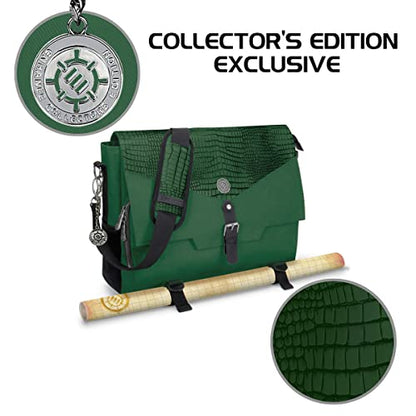 ENHANCE Collector's Edition RPG Player's Essentials DnD Bag - Dragon Hide Exterior Messenger Bag Fits 2-4 Books, Binders, Dice & Accessories, with 17 inch Laptop Slot, Battlemap Straps (Dragon Green) - color: Dragon Green