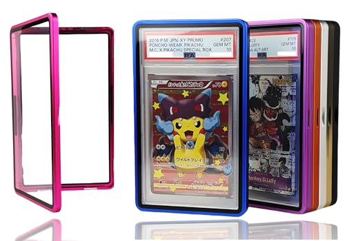 RedCap Magnetic Aluminum PSA Graded Card Holder 35PT Premium PSA Slab Protector Display Case with UV Resistant Glass Fits Standard PSA Graded Sports Trading Cards - Pink Nova - color: Pink Nova