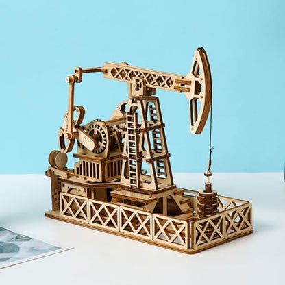 3D Wooden Puzzles Oilfield Oil Pump Model Kits, Brainteaser and Puzzle for Christmas/Birthday,Gifts for Adults and Teens to Build Combination