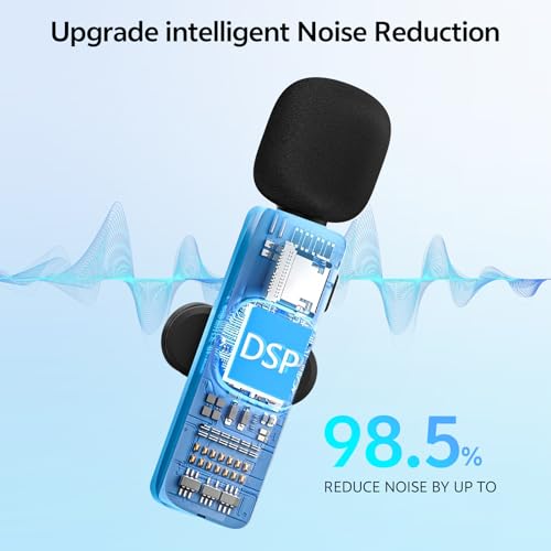 Mini Microphone for iPhone/Computer/Android/iPad,Lavalier Microphone with Noise Reduction and Crystal Sound,Clip-on Lapel Mic for Video Recording,Outdoor Interview,Tiktok,Vlog,YouTube