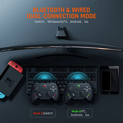 BIGBIG WON BLITZ2 Wireless Controller, 16 Fully Mechanical Micro Switch, 2000Hz Report Rate, TMR Electromagnetic Joysticks, PC Controller for PC/Switch/iOS/Android - size: BLITZ1