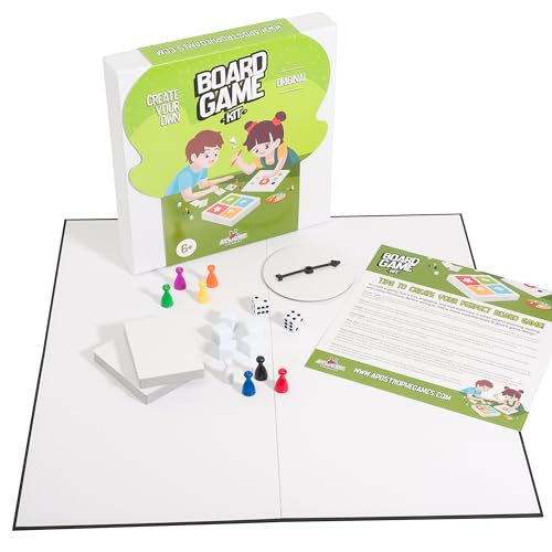 Create Your Own Board Game Kit, DIY Set with Blank Board & Game Pieces | Bring your game ideas to life with everything needed to create a custom board game from scratch - style: Blank Board Game Kit