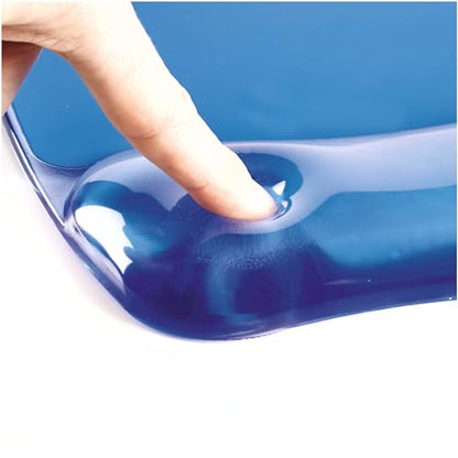 Fellowes Crystals Gel Mouse Pad Wrist Rest - Blue (91141) (Pack of 4) - color: Blue, size: 9.1L x 7.9W inches (Pack of 4)