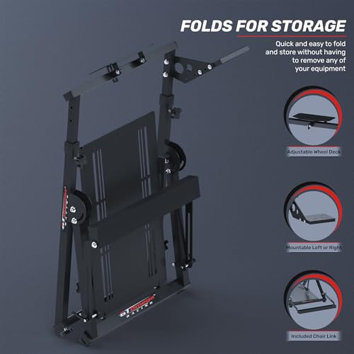 GT OMEGA Apex Racing Wheel Stand - Compatible with Logitech G29 and G920, Fanatec ClubSport, and Thrustmaster TX, T500, & T300, Foldable, Tilt-Adjustable for Racing Control