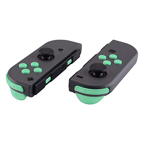 eXtremeRate DIY Full Set Buttons for Nintendo Switch & Switch OLED, Custom Replacement Buttons for JoyCon, ABXY Direction Keys SR SL L R ZR ZL + - Home Capture Trigger Buttons Springs - Mint Green - color: Mint Green