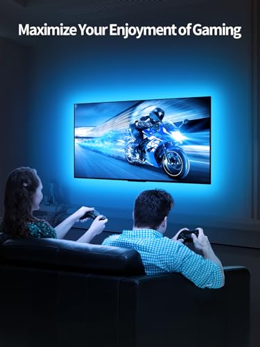 KANTUTOE TV Lights Behind, 19.68ft LED Lights for 55-85 Inch TV, RGB TV Backlight, Music Sync Bluetooth APP and Remote Control Strip Lights USB Powered for Bedroom Gaming Room Decor - size: 19.68FT for 55"-85" TV