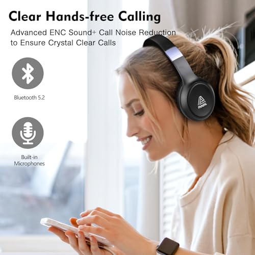 FAAEAL Bluetooth Noise-canceling Headphones Over Ear,68 Hours Playtime Wireless Headphones with Mic,Foldable Lightweight Headset with Deep Bass,HiFi Stereo Sound for Travel Work Cellphone - style: Wireless Bluetooth