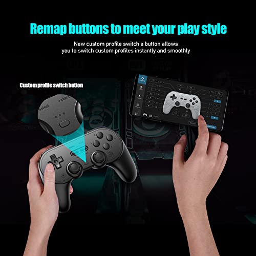 Nargos 8BitDo Pro 3 Bluetooth Gamepad, Compatible with Switch 1/2, PC, Apple, SteamOS, Android, TMR Joysticks, Hall Effect Triggers, Magnetic Buttons (Black Edition) - color: Black Edition