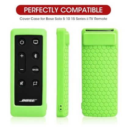 Case for Bose Solo 5 10 15 Series ii TV Remote,Silicone Cover for Bose Solo Cinemate Series II IIGS 1SR 10&15 Remote Controller Skin Protective Universal Replacement Sleeve Glow in The Dark-Glow Green - color: Glow Green