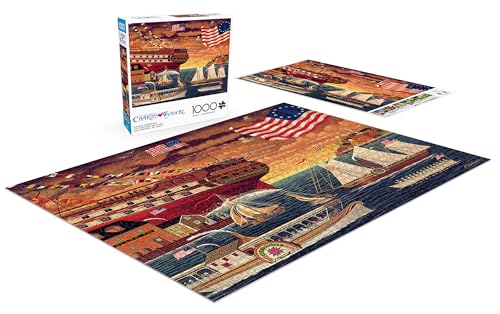Buffalo Games - Charles Wysocki Patriotic - 1000 Piece Puzzle for Adults | Art by Charles Wysocki, Frameable Art, Made in USA, Recycled Board, Includes Poster, Challenging, intermediate to expert