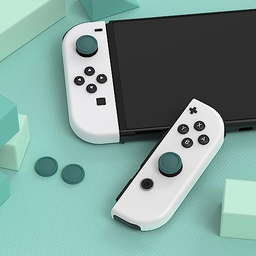 eXtremeRate PlayVital Switch Joystick Caps， Thumbstick Caps, Silicone Analog Cover for Switch Lite & OLED Joycon Thumb Grips - Hunter Green - color: Hunter Green