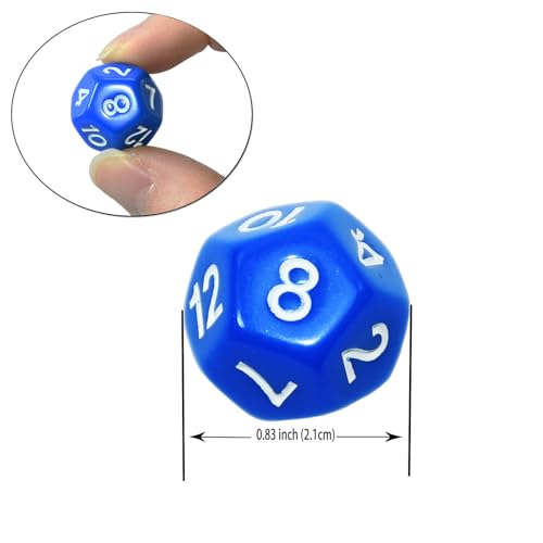 SmartDealsPro 50-Pack D12 12 Sided Dice Polyhedral Dice with Pouch for DND RPG MTG Table Game (D12, Mix Color) - color: Mix Color, style: D12
