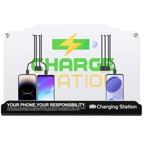 Wall Mount Charging Station with 8 Ports Phone Charger with Type-C,Android Port | Applicable for Applicable Airport Hospitals Banks Hotel and Public Places (White) - color: White