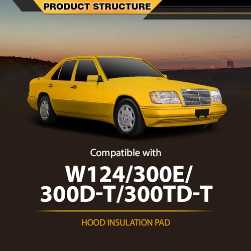 Hood Insulation Pad Compatible with Benz W124 E Class 1990-1995,300CE 300E 300TE 1990-1993,400E 500E 1992-1993,E320 E420 1994-1995,E500 1994 1246820726 - style: 1990-1995 Benz