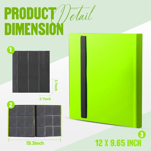 Card Binder 9-Pockets,Trading Card Binder,20 Pages, 360 Card Capacity Collection Binder, Card Folder for MTG, TCG, Game Cards & Sports Cards (Apple green) - color: Apple green